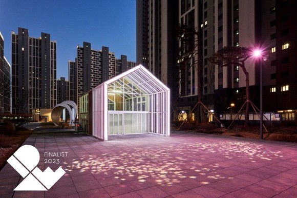 안산 푸르지오 브리파크 단지 조경공간 '돌과 빛의 풍경' 티하우스. © 대우건설