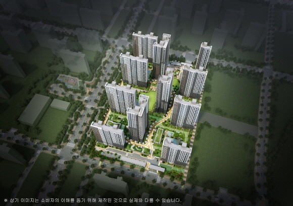 브레인시티 대광로제비앙 그랜드센텀 조감도. © 대광건영