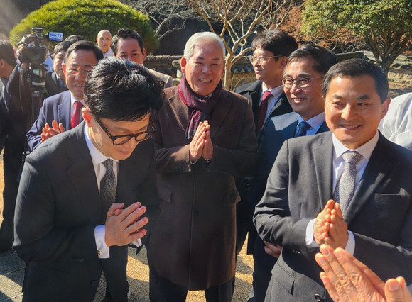 12일 양산 통도사에서. ⓒ 최상화 예비후보 사무소