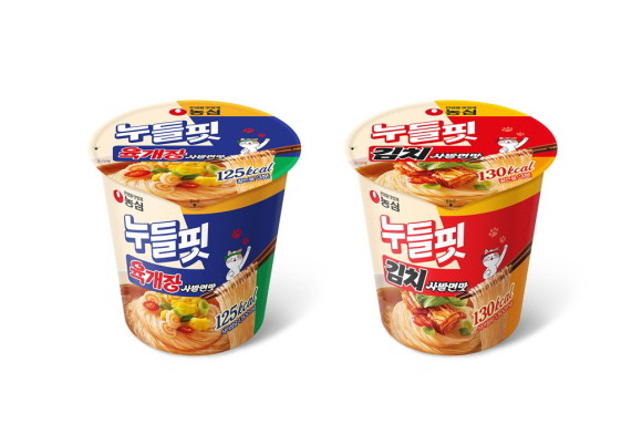 농심이 용기면 브랜드 '누들핏' 신제품 '누들핏 육개장사발면맛'과 '누들핏 김치사발면맛'을 18일 출시한다. © 농심