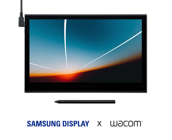 삼성디스플레이의 13.3형 OLED 패널이 탑재된 펜 태블릿 신제품 '와콤 무빙크(Wacom Movink)'. ⓒ 삼성디스플레이