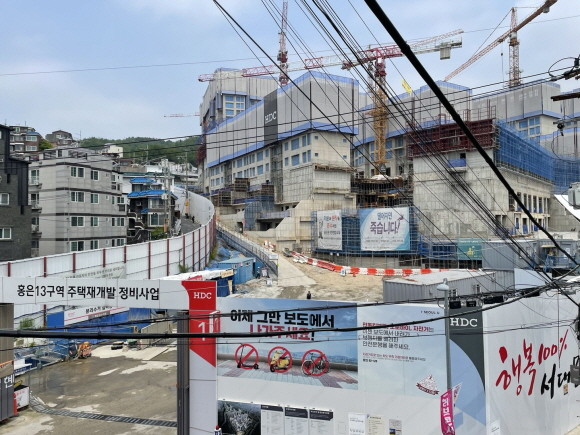 서대문 센트럴 아이파크 공사 현장 전경. = 박선린 기자