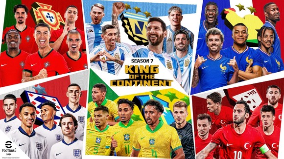 코나미 디지털 엔터테인먼트는 'eFootball™ 2024'에 시즌 7: 대륙의 제왕을 업데이트했다. ⓒ 코나미 디지털 엔터테인먼트