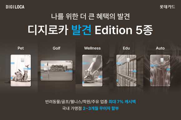 롯데카드가 3일 '디지로카 발견 에디션' 5종을 출시했다. ⓒ 롯데카드