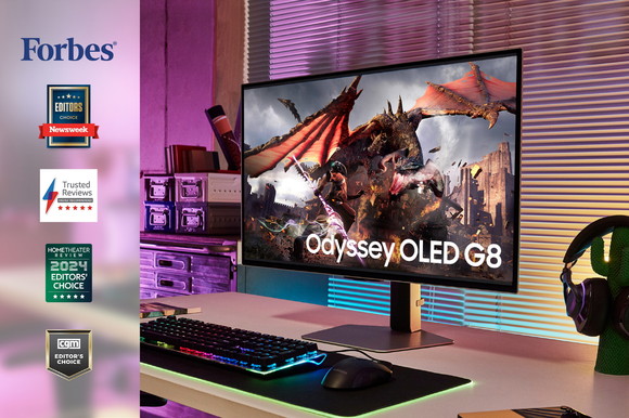 삼성전자 게이밍 모니터 '오디세이 OLED G8(G80SD)' 라이프스타일 이미지. ⓒ 삼성전자