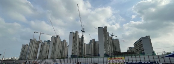 '푸르지오 라디우스 파크' 건설 현장. = 박선린 기자
