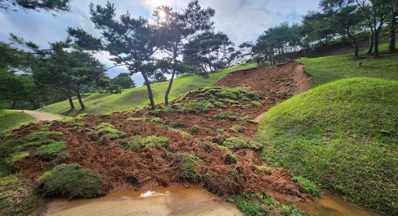 국가유산 수해 현장 능안골 고분군 모습. ⓒ 부여군