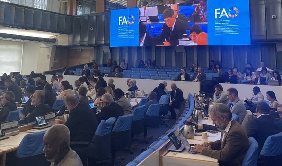 제27회 유엔식량농업기구(FAO) 산림위원회에서 산림청 남송희 수석대표가 본회의 발언을 하고 있다. ⓒ 산림청