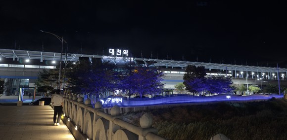 대천역 일원 야간 경관 조명 모습. ⓒ 보령시