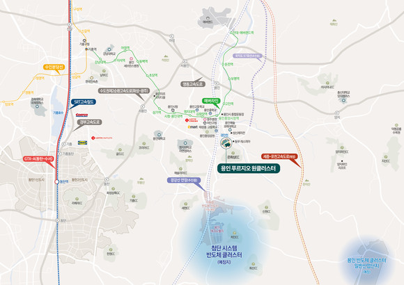 '용인 푸르지오 원클러스터' 지역도. © 대우건설