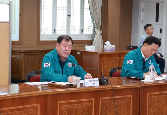 이승화 산청군수가 통합방위협 준비보고회를 주재하고 있다. ⓒ 산청군