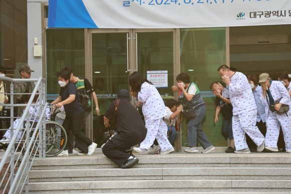 을지연습 실제훈련 모습. ⓒ 계명대학교 동산병원