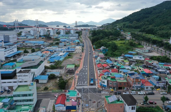 삼천포대교공원~각산사거리 도시계획도로. ⓒ 사천시