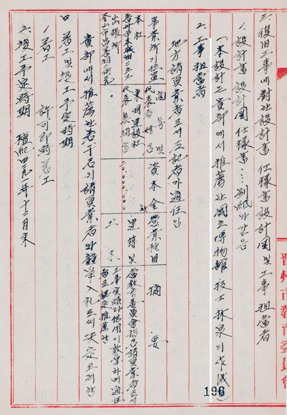 본 설계는 귀부(문교부)에서 추천한 국립박물관 기사 임천의 작성. 문교부 촉석루 재건공사 승인 요청서에 첨부된 설계 내역서 및 사양서(공사계획서) 중 일부(1957.7.20.). ⓒ 조현신의원