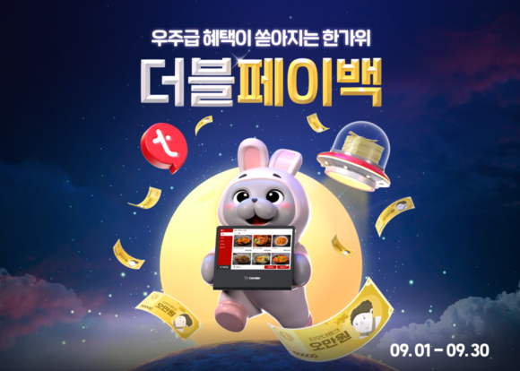 티오더가 한가위를 맞아 9월 한달 동안 페이백 프로모션을 진행한다. ©티오더