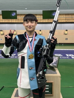 남자대학부 공기소총 10m 금메달 주인공 세한대 최성원 ⓒ세한대학교