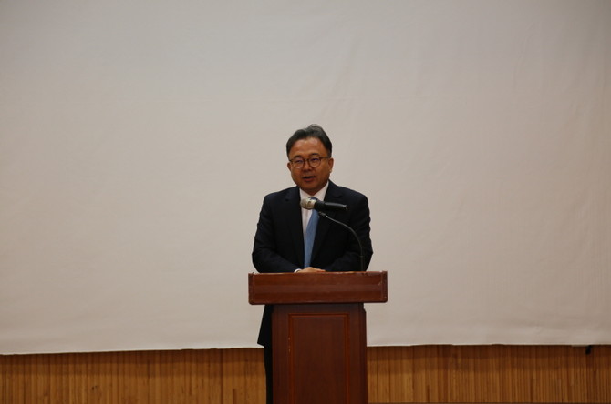 김영우 신임 영산강유역환경청장이 취임 인사말을 하고 있다. ⓒ영산강유역환경청