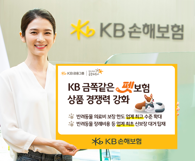 KB손해보험은 이달 초 'KB금쪽같은 펫보험' 상품 개정을 통해 반려동물 의료비 보장을 새롭게 리뉴얼하고 업계 최초로 반려동물 장례비용 지원비를 신설하는 등 상품 경쟁력을 강화했다고 2일 밝혔다. ⓒ KB손해보험