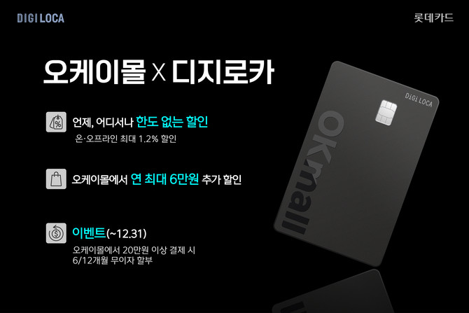 롯데카드는 명품 이커머스 오케이몰과 함께 '오케이몰X디지로카' 카드를 출시했다고 15일 밝혔다. ⓒ 롯데카드