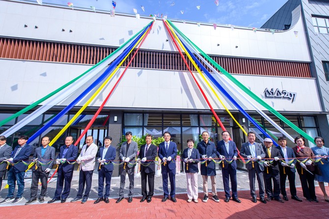 남해군이 남해읍에서 선소권역단위 거점개발사업 준공식을 개최하고 있다. ⓒ 남해군