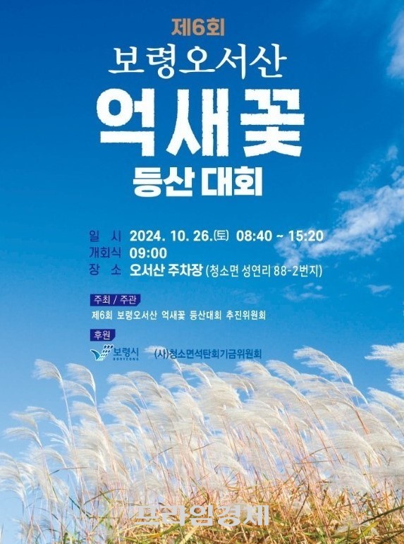 '제6회 보령 오서산 억새꽃 등산대회' 개최 포스터. ⓒ 프라임경제