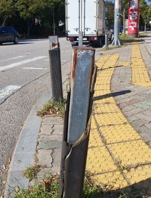 광주 광산구 수완지구 수완병원 부근 볼라드. ⓒ 프라임경제