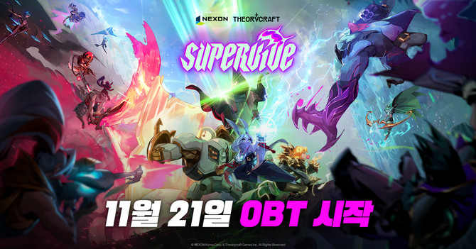 넥슨은 띠어리크래프트 게임즈에서 개발 중인 신작 MOBA 배틀로얄 PC 게임 '슈퍼바이브(SUPERVIVE)'의 국내 오픈 베타 테스트(OBT)를 오는 21일 실시한다고 5일 밝혔다. ⓒ 넥슨