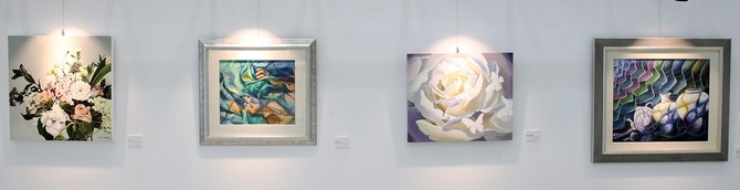 2일 다움아트홀에서 샘골스케치의 자연과 사람 단체전 전시회 개최 모습. ⓒ 의회사무국