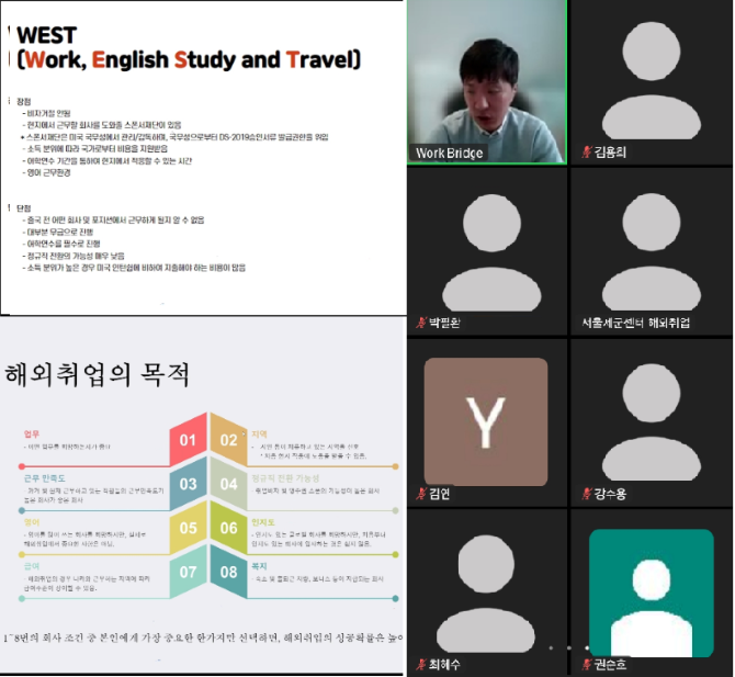 장흥찬 워크브릿지 이사가 제대군인을 위한 일본 취업에 대한 설명회를 진행하고 있다. © 서울제대군인지원센터