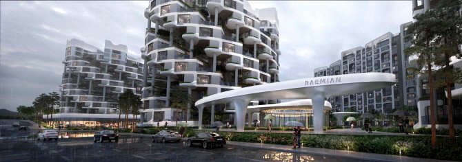 래미안 글로우힐즈 한남 원형 타워의 플로랄 리프 게이트. Ⓒ 삼성물산