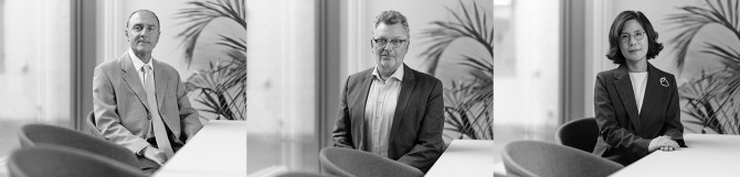 왼쪽부터 마무드 마무디안 박사, 폴 크리스티안센 박사, 박수연 이사. © 부광약품