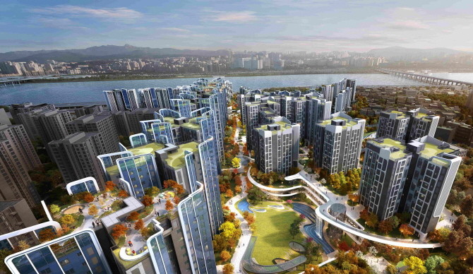 래미안 글로우힐즈 한남 중앙광장 조감도. Ⓒ 삼성물산