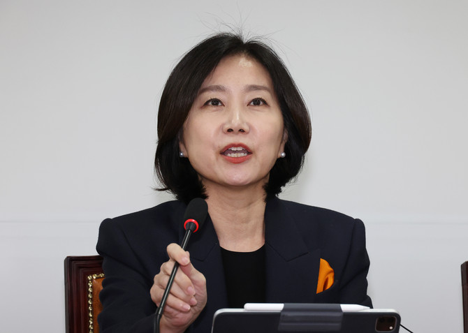 허은아 개혁신당 당대표가 3일 오전 국회에서 열린 최고위원회의에서 발언하고 있다. ⓒ 연합뉴스