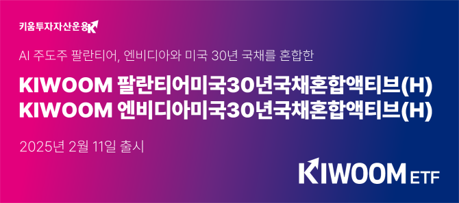 키움투자자산운용은 'KIWOOM 팔란티어미국30년국채혼합액티브(H)'와 'KIWOOM 엔비디아미국30년국채혼합액티브(H)' ETF를 오는 11일 출시한다. ⓒ 키움자산운용