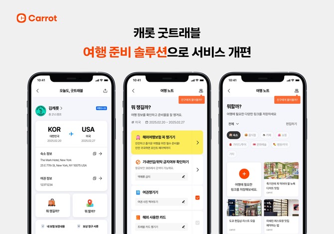 캐롯손해보험은 똑똑한 여행 준비 솔루션 '굿트래블' 서비스를 대폭 고도화했다고 21일 밝혔다. ⓒ 캐롯손해보험