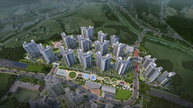 용인 푸르지오 원클러스터 2,3단지 조감도. Ⓒ 대우건설