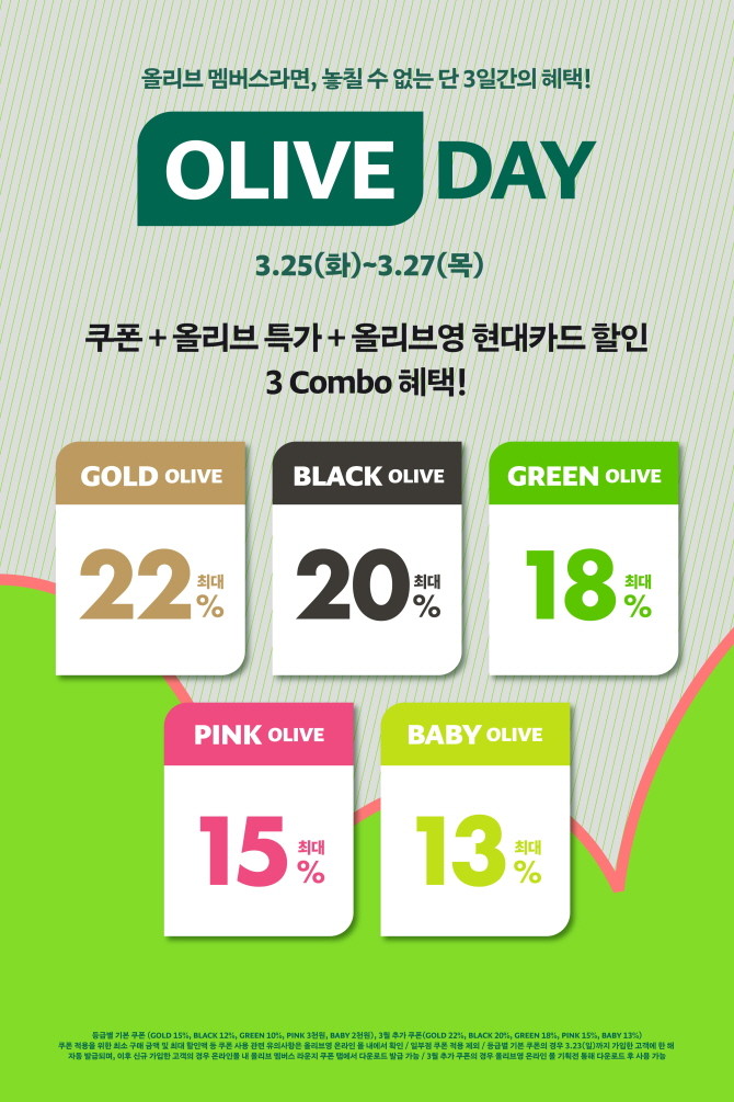CJ올리브영이 오는 25일부터 3일간 '올리브 데이'를 진행한다. © CJ올리브영