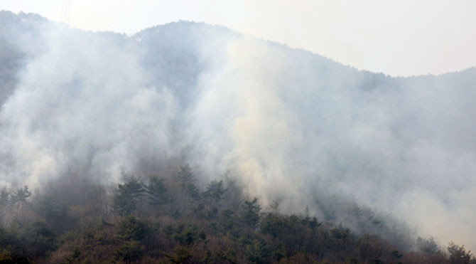 한 권한대행은 "지난 21일 경남 산청, 경북 의성, 울산 울주 등지에서 동시다발적으로 발생한 대형 산불이 안동, 청송 영양, 영덕 등으로 번지며 역대 최악의 산불 기록을 갈아쓰고 있다"며 산불 대응 중앙재난안전대책본부 제5차 회의를 주재했다. ⓒ 연합뉴스