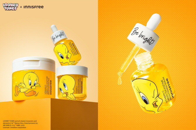 이니스프리가 워너브러더스 디스커버리 글로벌 컨슈머 프로덕트사와 협업을 통해 비타민C 트위티 콜라보레이션 에디션을 출시했다. © 이니스프리
