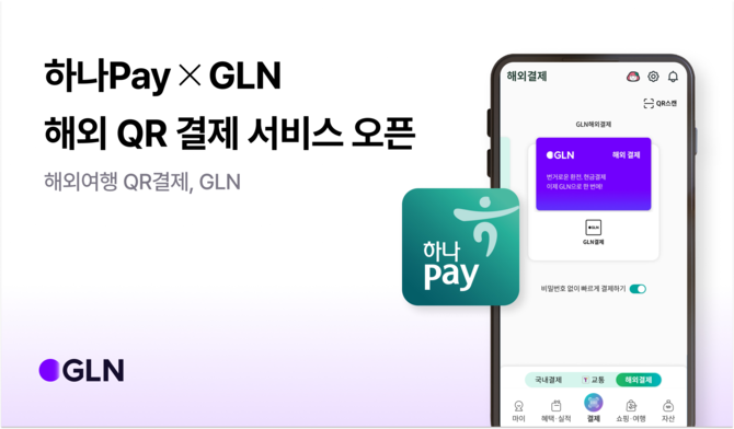 하나카드는 자사의 대표 디지털 결제 서비스 '하나페이'에서 해외 결제 편의성을 높이기 위해 하나은행 글로벌 지급결제 플랫폼 GLN인터내셔널의 해외 QR 결제 서비스를 공식 도입했다고 3일 밝혔다. ⓒ 하나카드