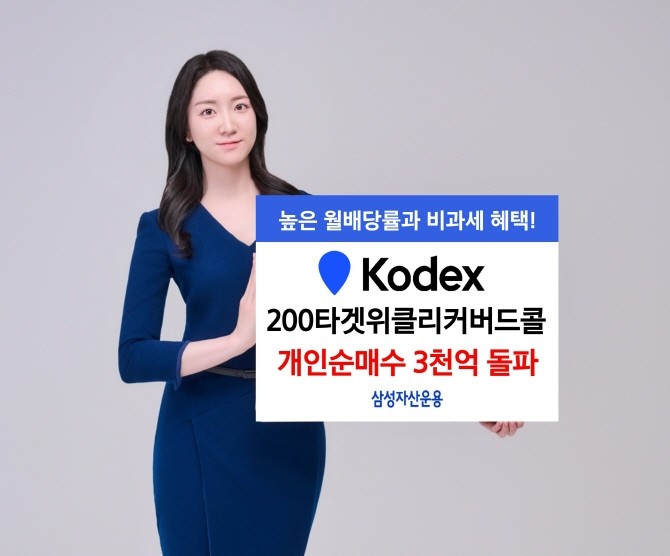 삼성자산운용에 따르면 'KODEX 200타겟위클리커버드콜' ETF가 상장 이후 5개월여 만에 누적 개인 순매수 3000억원을 돌파했다. ⓒ 삼성자산운용