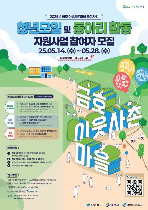 청년모임 및 동아리 활동 지원사업 참여자 모집 포스터. ⓒ 경북테크노파크