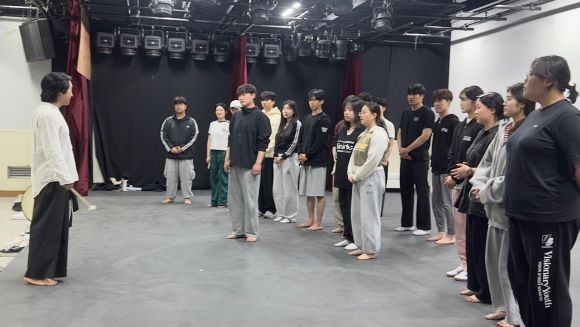 유진우 교수가 훈련법하기전 설명을 하고 있다. ⓒ 대경대학교
