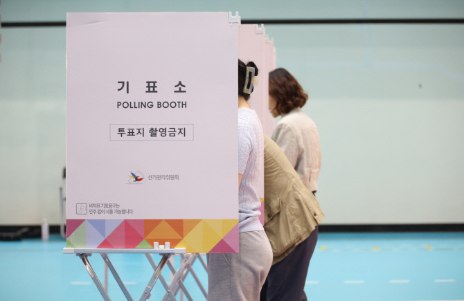 제21대 대통령 선거일인 3일 대구 수성구 대구여고 체육관에 마련된 범어1동 제2투표소에서 투표가 이뤄지고 있다. ⓒ 연합뉴스