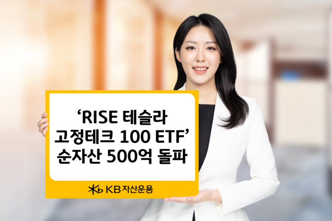 KB자산운용의 'RISE 테슬라고정테크100 ETF'가 14영업일 만에 순자산 500억원을 돌파했다. ⓒ KB자산운용