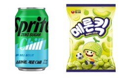 (왼쪽부터) 코카-콜라 '스프라이트 제로 Chill'과 농심 '메론킥' 제품. ⓒ 각 사
