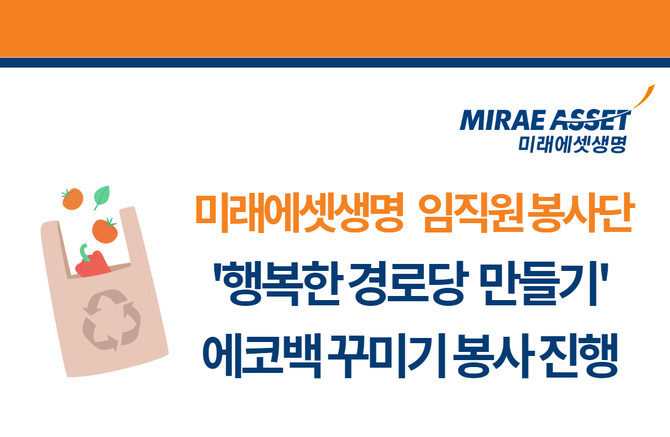 미래에셋생명은 서울 마포노인종합복지관과 마포구 내 취약지역 경로당을 찾아 '함께하는 행복한 경로당 만들기' 봉사활동을 진행했다고 20일 밝혔다. ⓒ 미래에셋생명