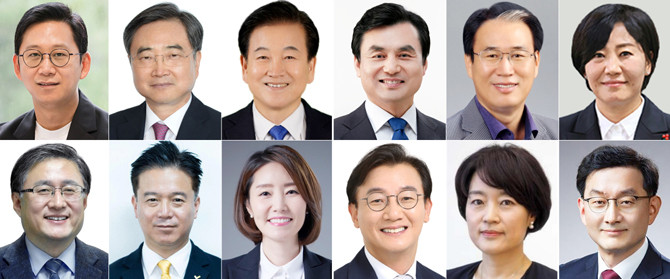 윗줄 왼쪽부터 △배경훈 과기통부 장관 △조현 외교부 장관 △정동영 통일부 장관 △안규백 국방부 장관 △권오을 국가보훈부 장관 △송미령 농축산식품부(유임), 아래 줄 왼쪽부터 △김성환 환경부 장관 △김영훈 고용노동부 장관 △강선우 여가부 장관 △전재수 해수부 장관 △한성숙 중기벤처부 장관 △윤창열 국무조정실장 후보자. ⓒ 연합뉴스