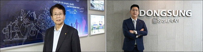 이양구 동성제약 전 회장(왼쪽), 나원균 동성제약 대표. © 동성제약
