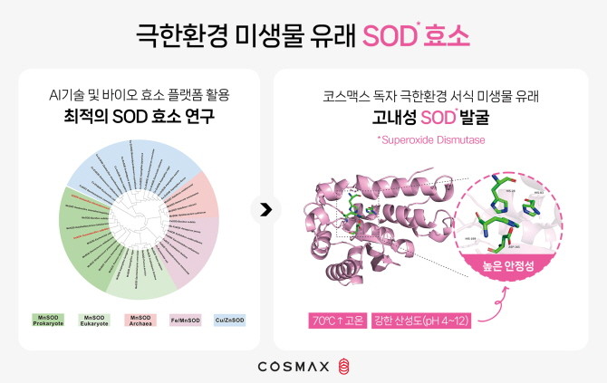 코스맥스 극한환경 미생물 유래 SOD 효소 발굴 및 안정화 기술 설명자료. © 코스맥스
